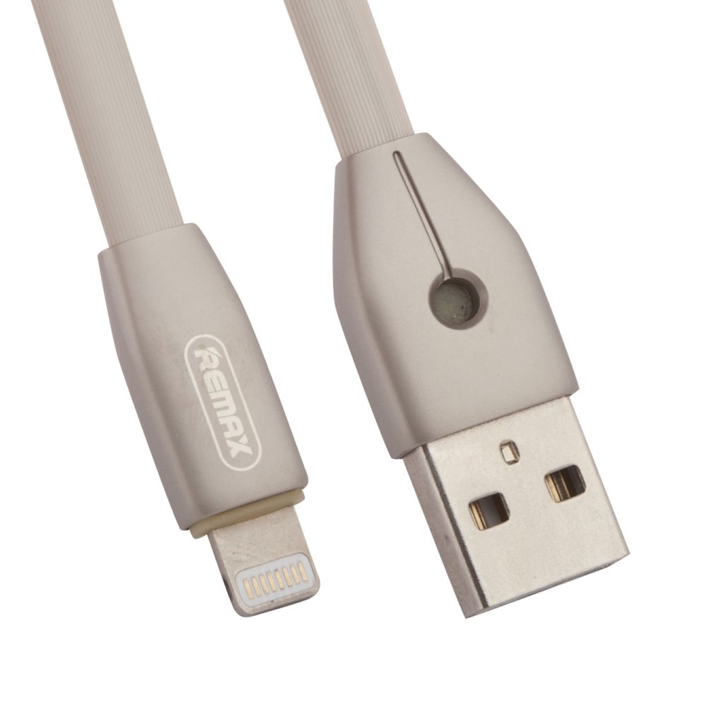 USB кабель REMAX RC-043i Knight Lightning 8-pin, 2.4А, LED, 1м, TPE (серый)