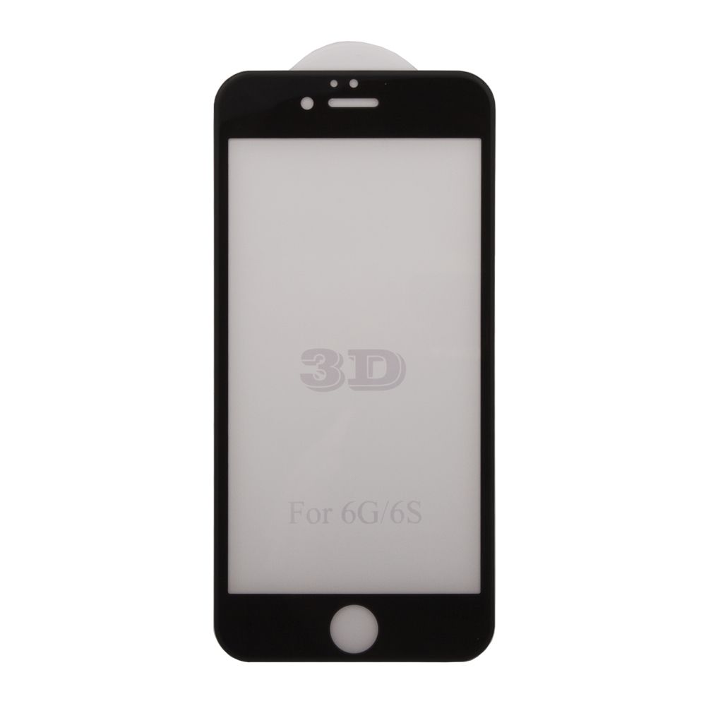 Защитное стекло 3D для iPhone 6/6s Tempered Glass черное 0,33 мм (ударопрочное)