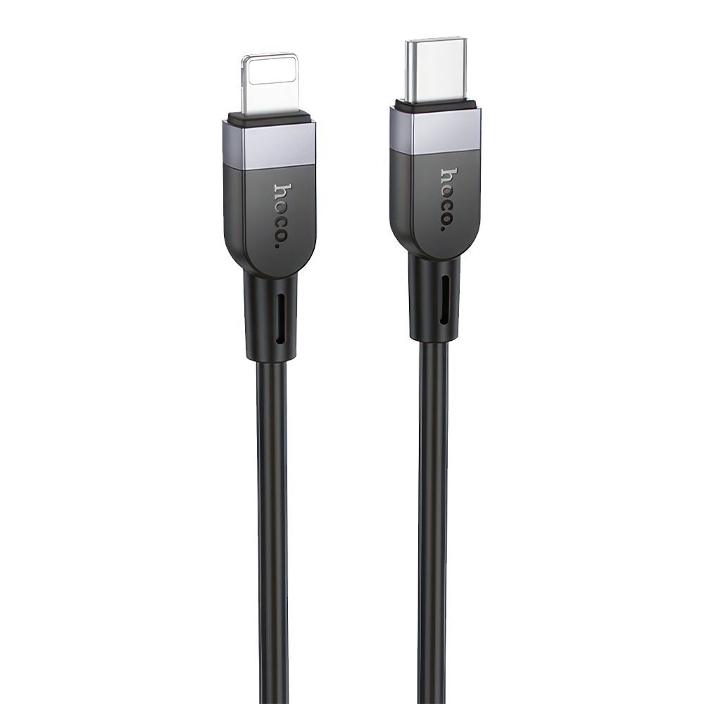 USB-C кабель HOCO X109 Energy Lightning 8-pin, 3А, PD27W, 1м, силикон (черный)