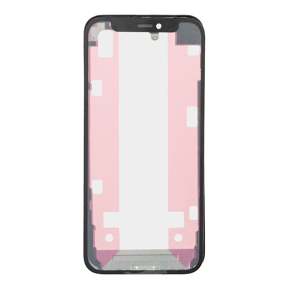 Стекло в сборе с рамкой для iPhone 12 mini олеофобное покрытие (черный)