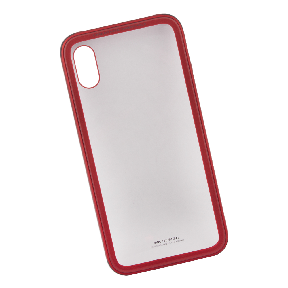 Чехол WK Kingkong для iPhone X/Xs стекло/металл (красный)