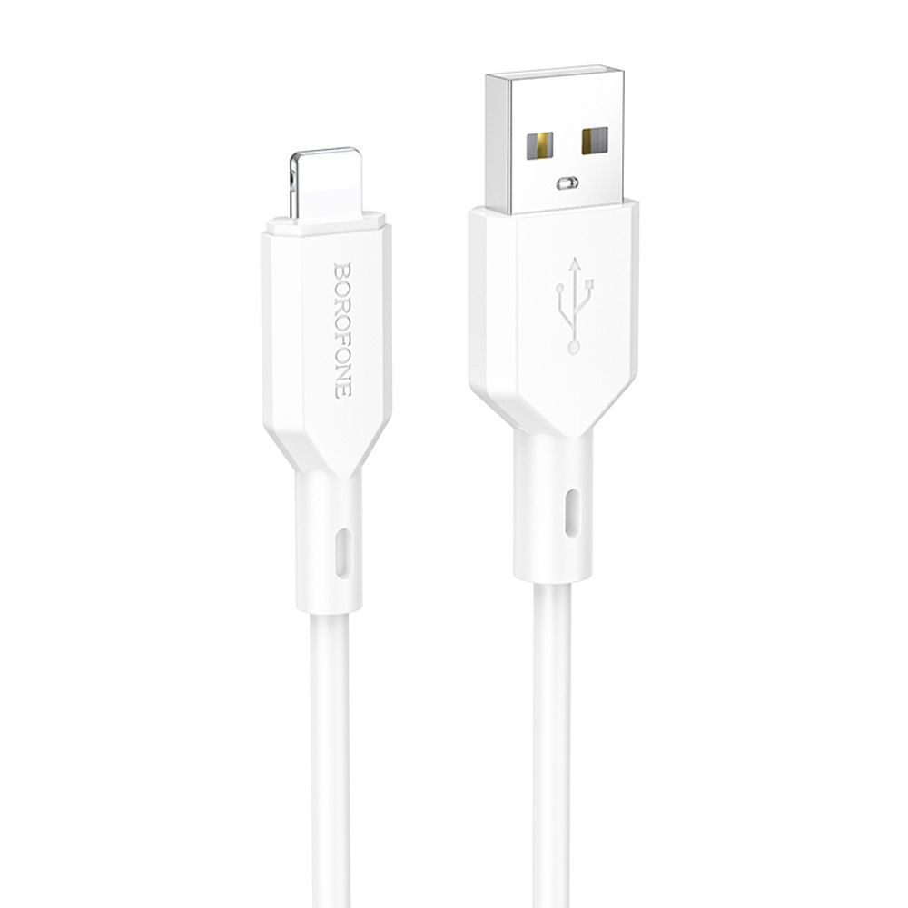 USB кабель BOROFONE BX70 Lightning 8-pin, 2.4А, 1м, PVC (белый)