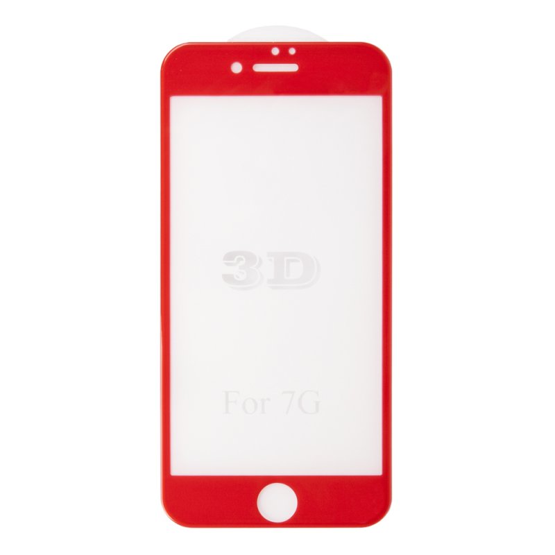 Защитное стекло 3D для iPhone SE 2/8/7 Tempered Glass красное 0,33 мм (ударопрочное)