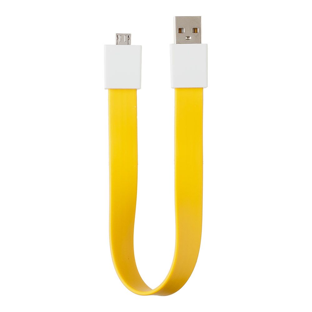 USB Дата-кабель на большом магните плоский Micro USB (желтый/европакет)