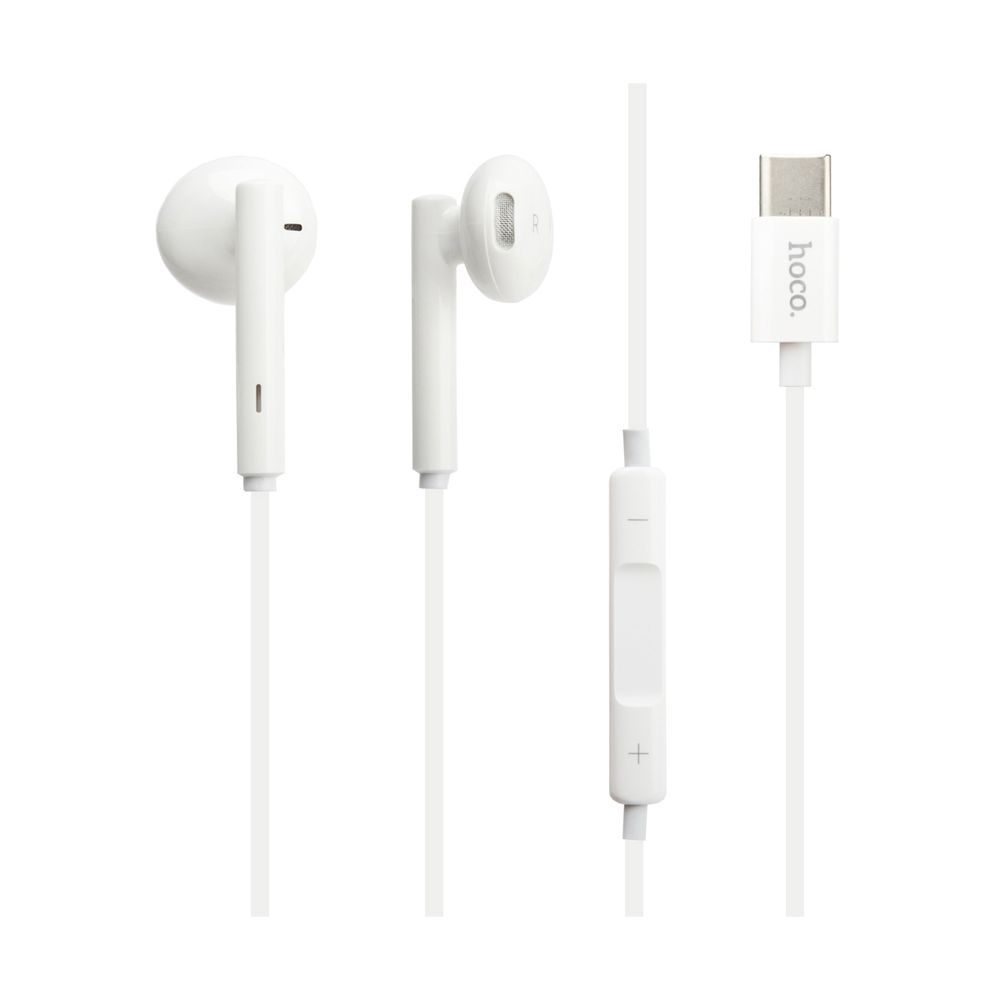 Гарнитура HOCO L10 Acoustic Type-C, вкладыши, громкость +/-, 1.2м (белый)