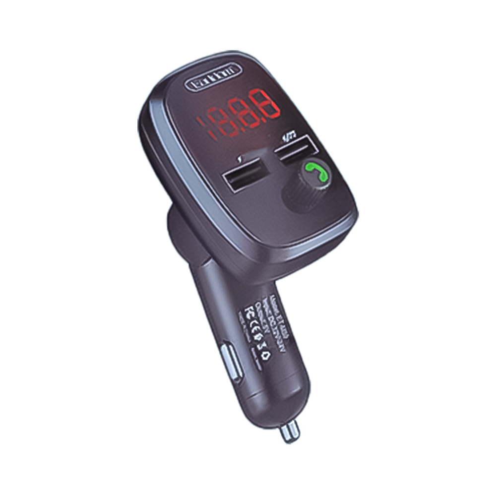 АЗУ Earldom ET-M59 2xUSB, 2.4A, BT 5.1, LED дисплей, FM, микрофон, USB flash, MicroSD (черный)