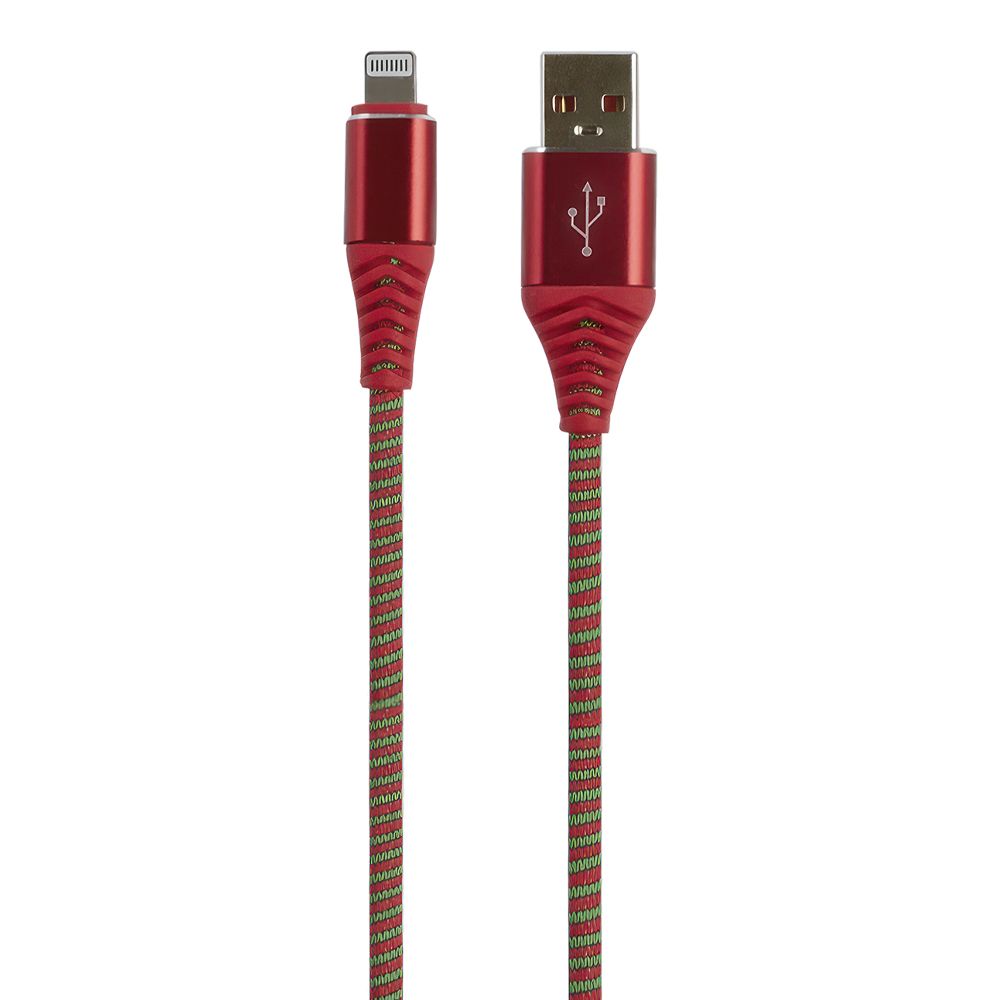 USB кабель "LP" для Apple Lightning 8-pin "Носки" (красный/блистер)