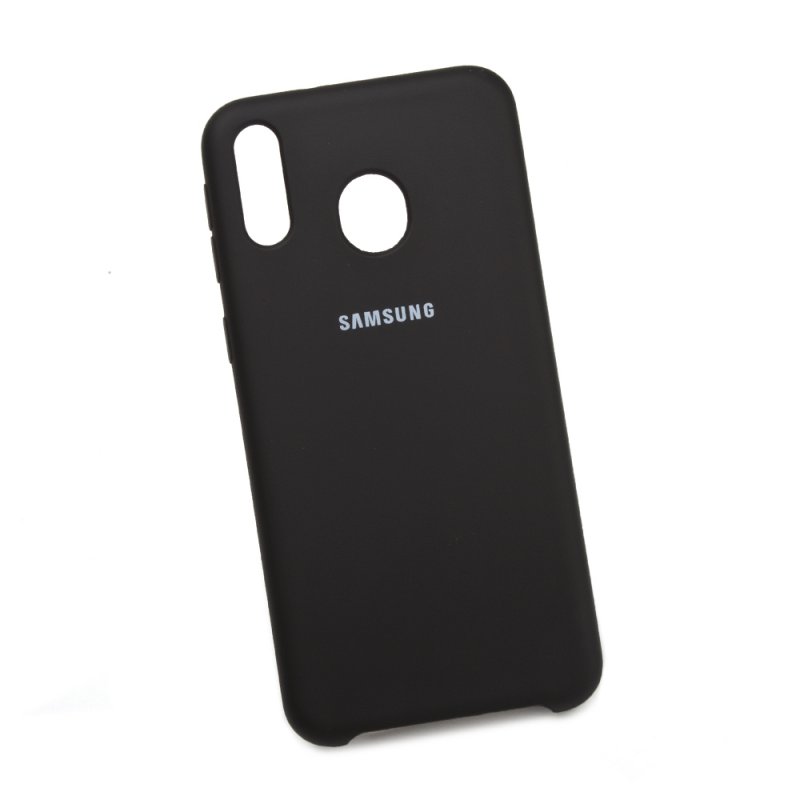 Силиконовый чехол для Samsung Galaxy M20 "Silicone Cover" (черный/коробка)
