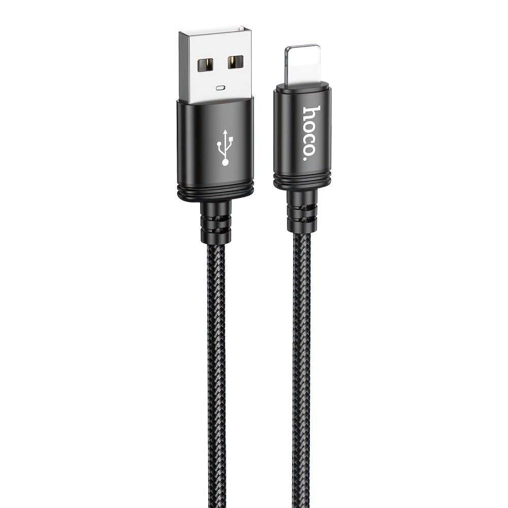 USB кабель HOCO X89 Wind Lightning 8-pin, 2.4А, 2м, нейлон (черный)