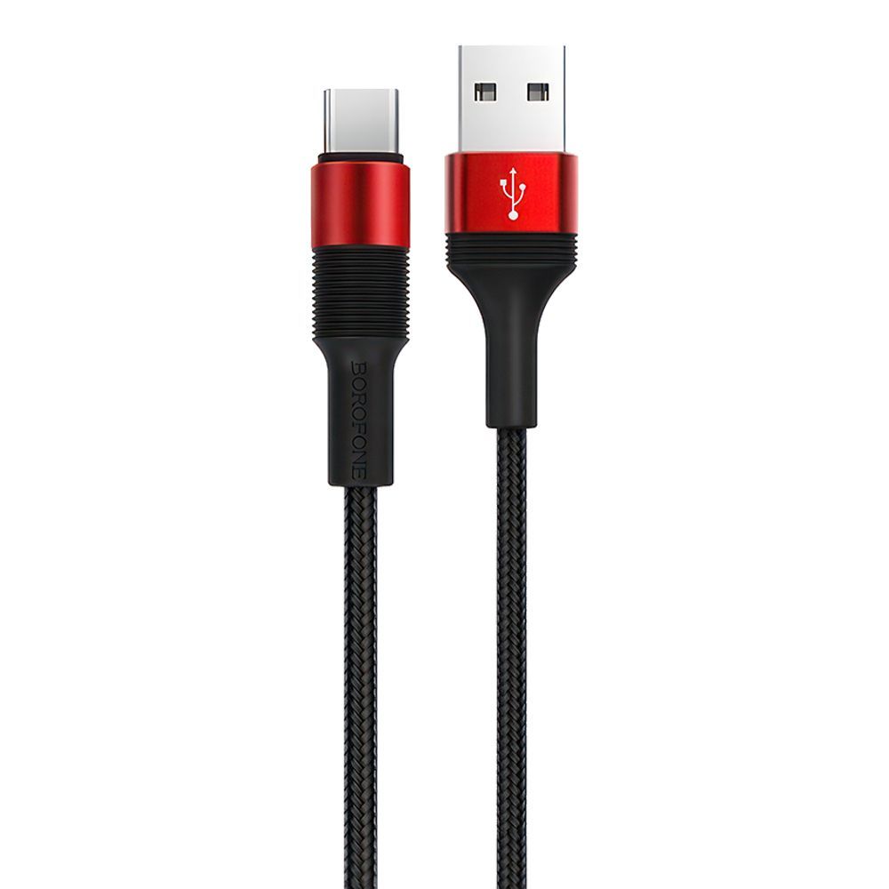 USB кабель BOROFONE BX21 Outstanding Type-C, 3А, 1м, нейлон (черный)