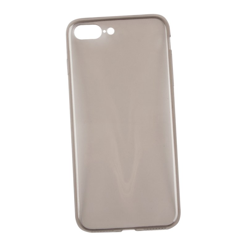 Силиконовый чехол для iPhone 8 Plus/7 Plus ультратонкий (прозрачный/черный, пакет)