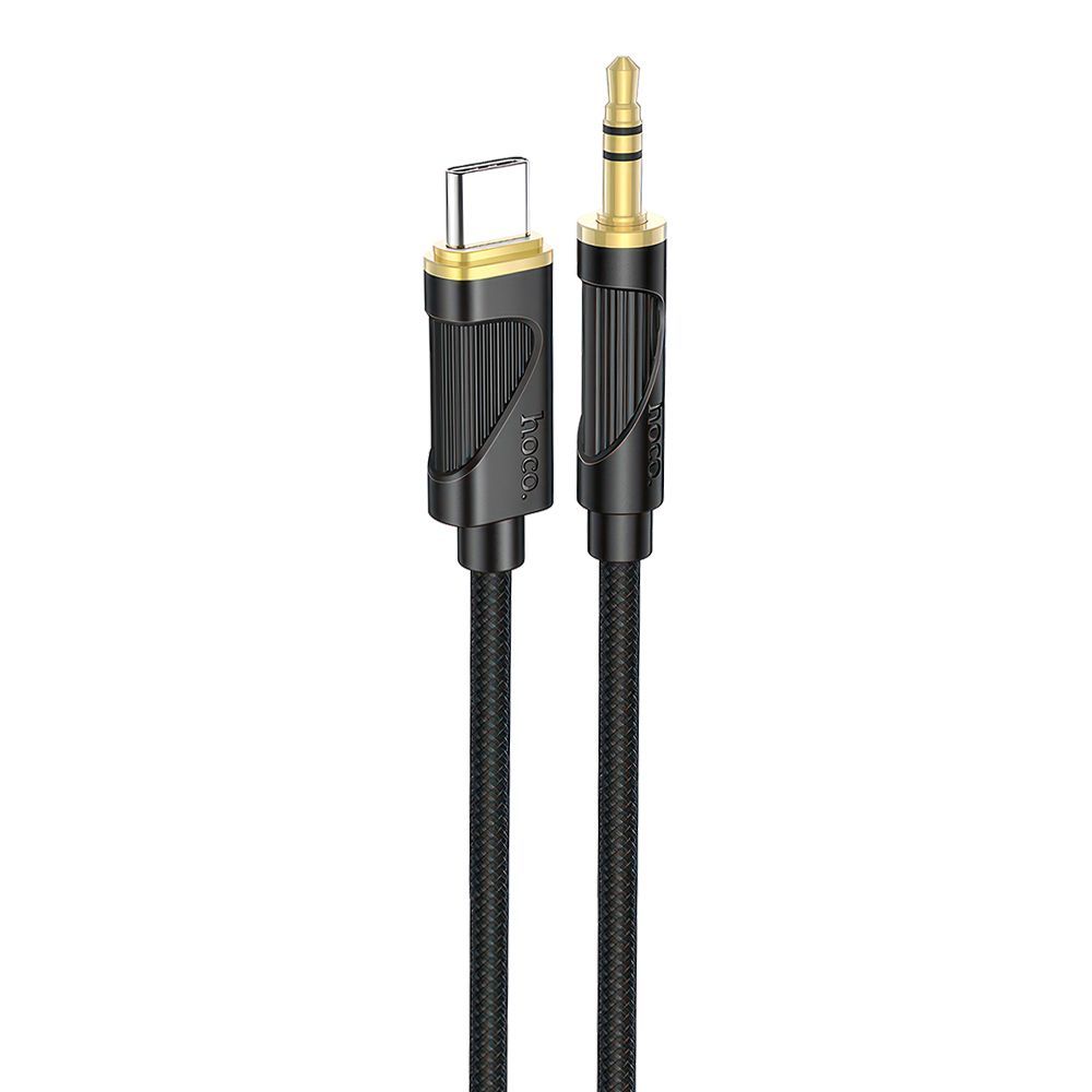 Аудиокабель HOCO UPA30 Friend DC 3.5мм - USB-C, 1м, нейлон (черный)