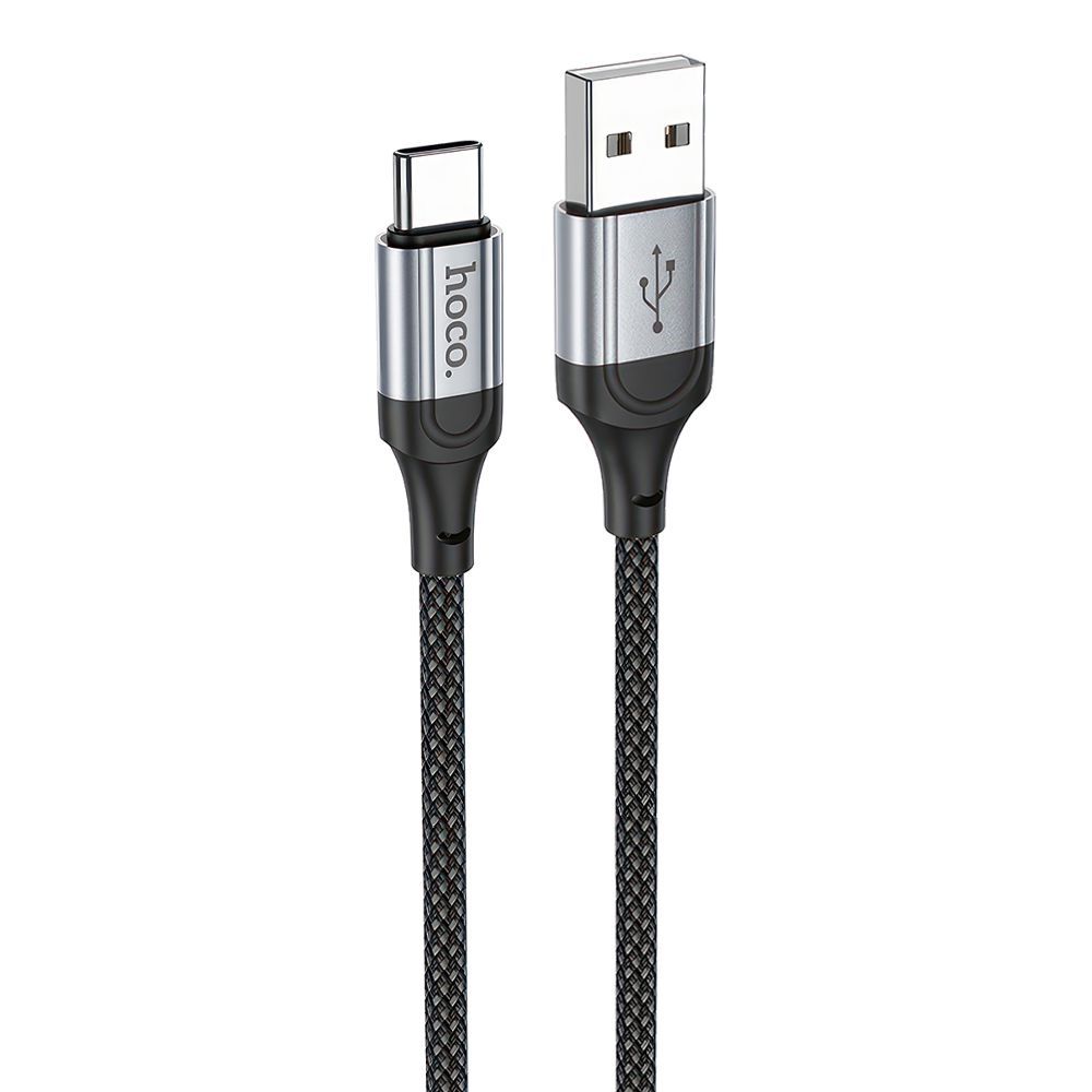 USB кабель HOCO X102 Fresh Type-C, 3А, 1м, нейлон (черный)