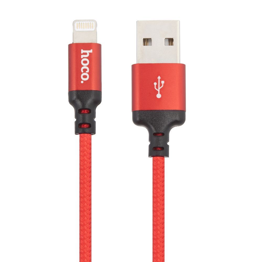 USB кабель HOCO X14 Times Speed Lightning 8-pin, 2.4А, 1м, нейлон (красный/черный)