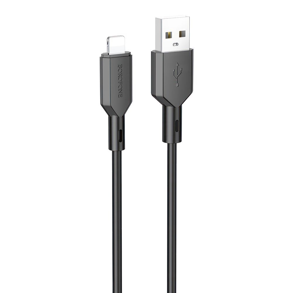 USB кабель BOROFONE BX70 Lightning 8-pin, 2.4А, 1м, PVC (черный)