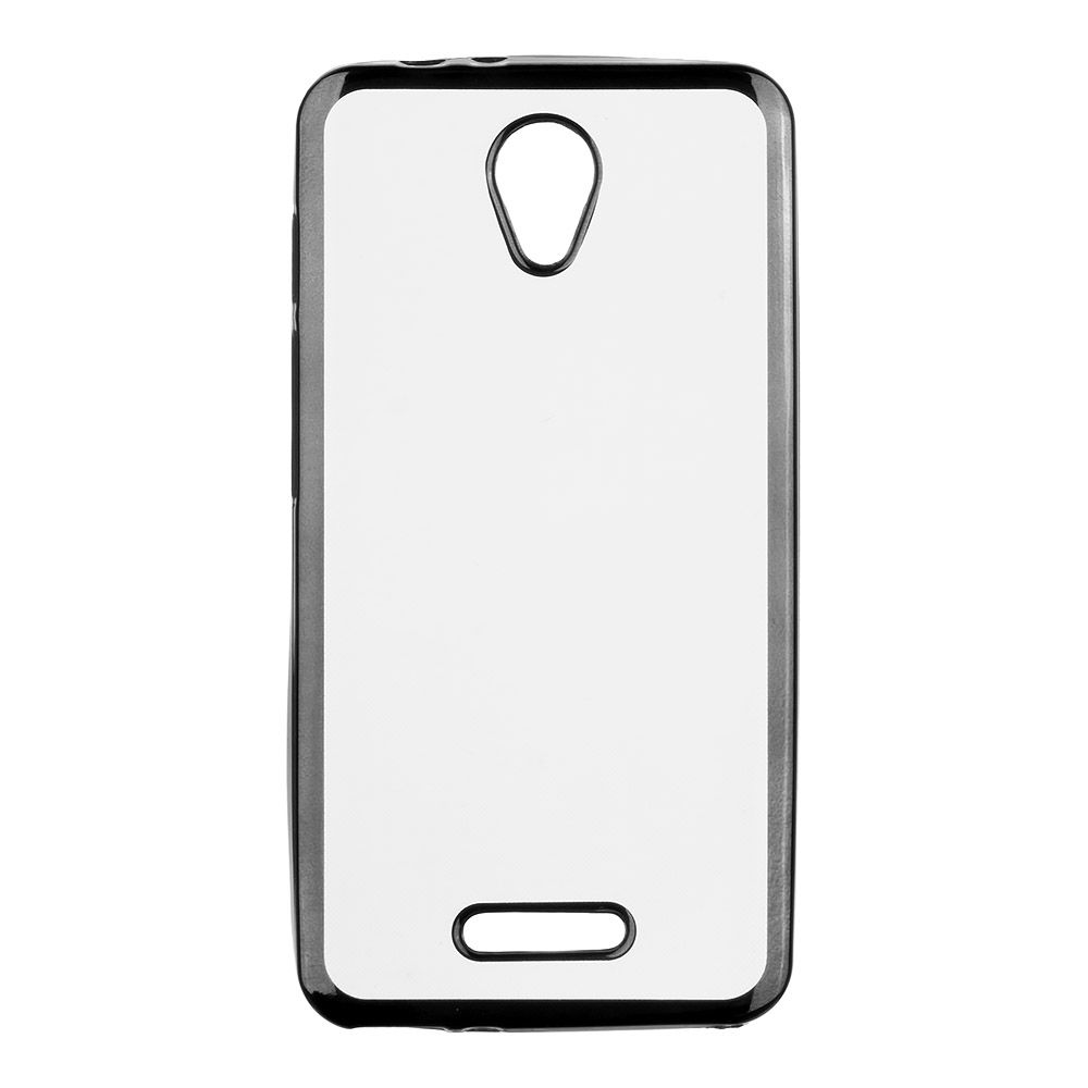Силиконовый чехол "LP" для Alcatel Pop 4 TPU (прозрачный с черной хром рамкой) европакет