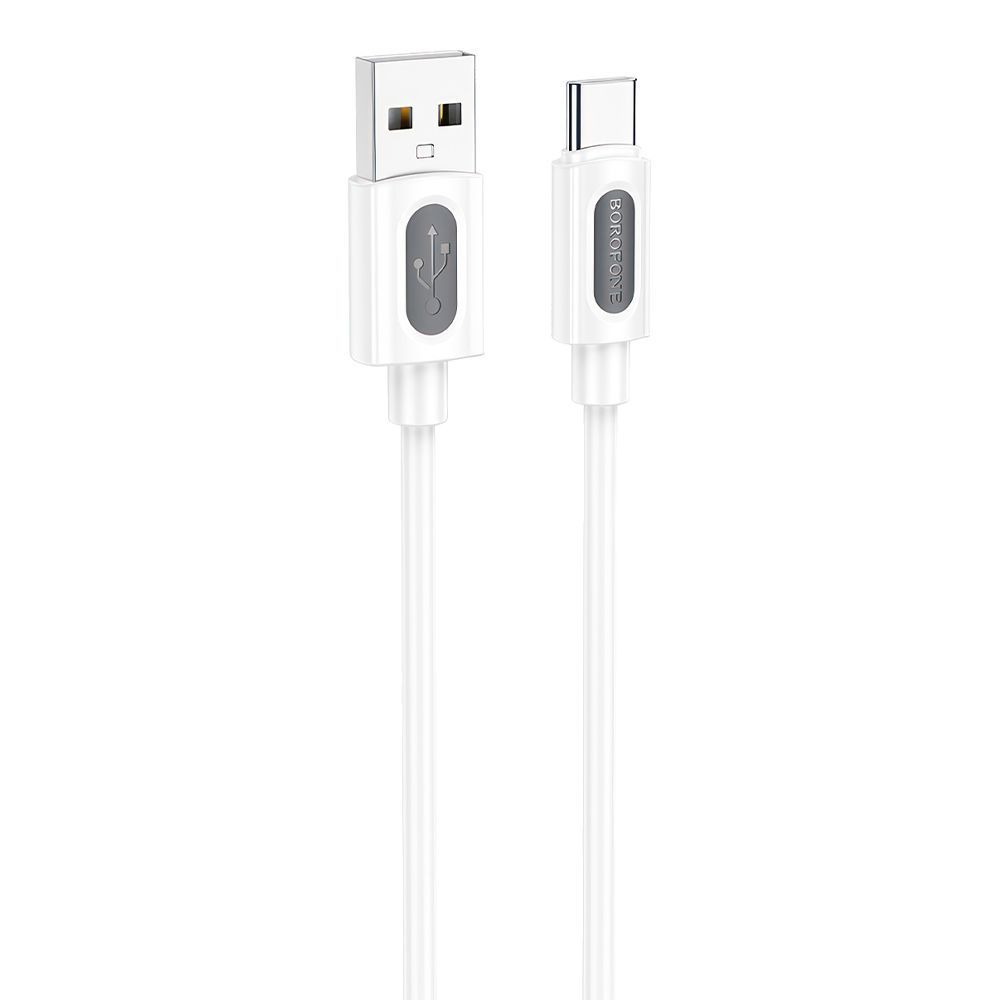USB кабель BOROFONE BX114 Structure Type-C, 3А, 1м, силикон (белый)