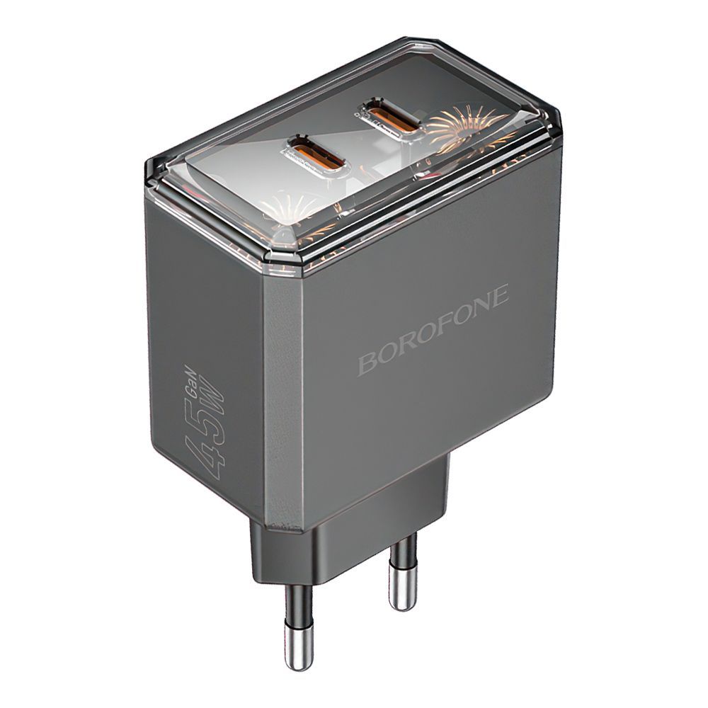 СЗУ BOROFONE BAS33A Treasure 2xUSB-C, PD45W, 3А (черный)