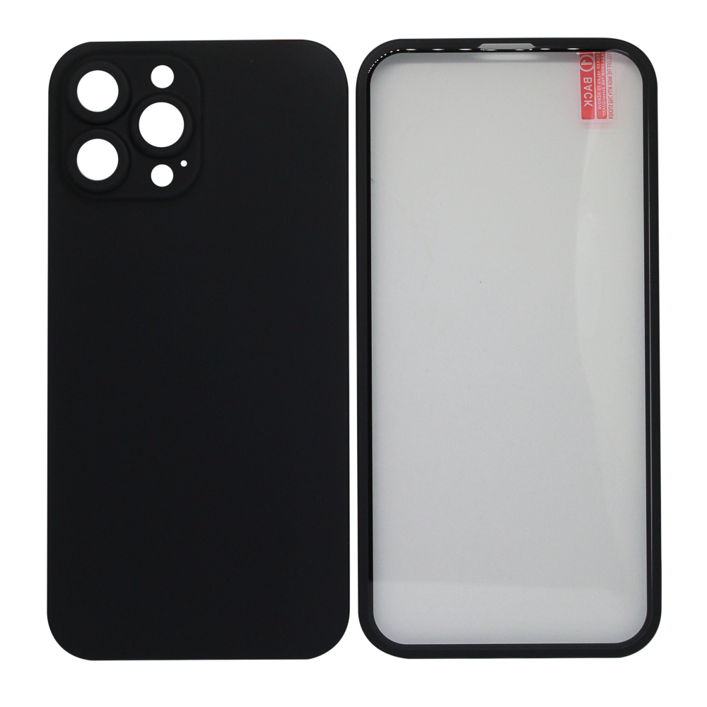 Защита 360° стекло + чехол для iPhone 13 Pro Max (черный)