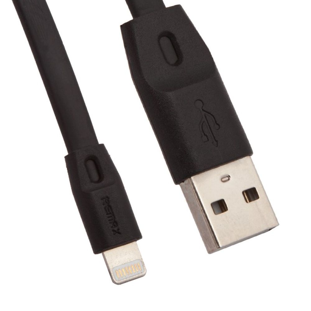 USB кабель REMAX RC-001i Full Speed Lightning 8-pin, 2.4А, 1м, TPE (черный)