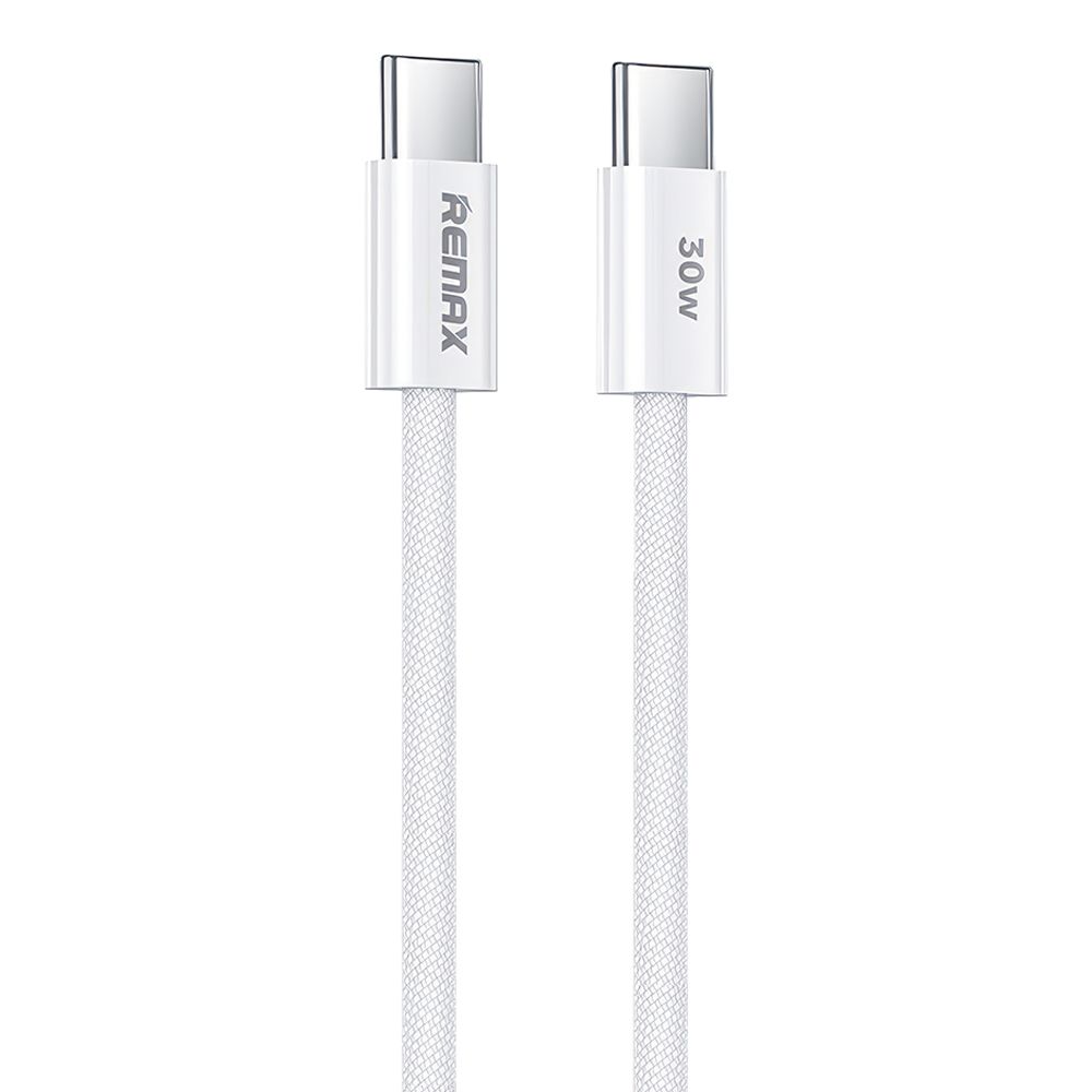 USB-C кабель REMAX RC-C010 Chelectricy Type-C, 3А, PD30W, 1м, нейлон (белый)