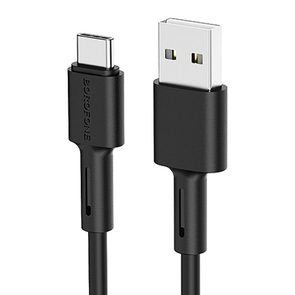USB кабель BOROFONE BX31 Soft Silicone Type-C, 3А, 1м, силикон (черный)