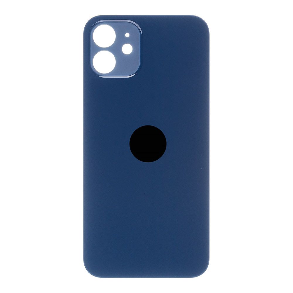 Задняя крышка для iPhone 12 (синий) с логотипом, монолит, premium