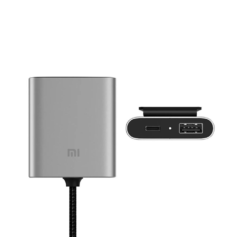Удлинитель Xiaomi Mi Car Charger QC 3.0 USB-C/USB-A CCPJ01ZM (серебро)
