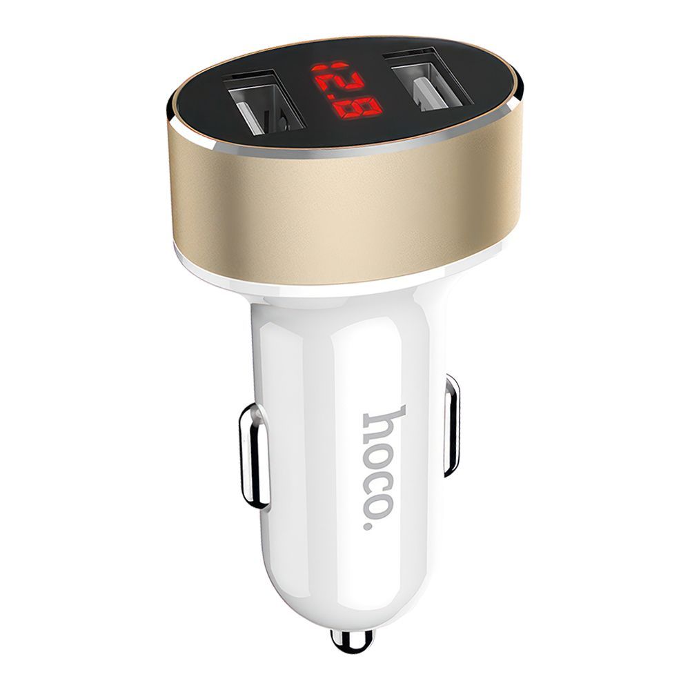 АЗУ HOCO Z26 High Praise 2xUSB, 2.1А, LED дисплей (белый)