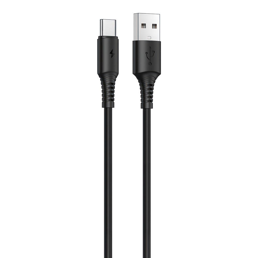 USB кабель BOROFONE BX47 CoolWay Type-C, 3А, 1м, PVC (черный)