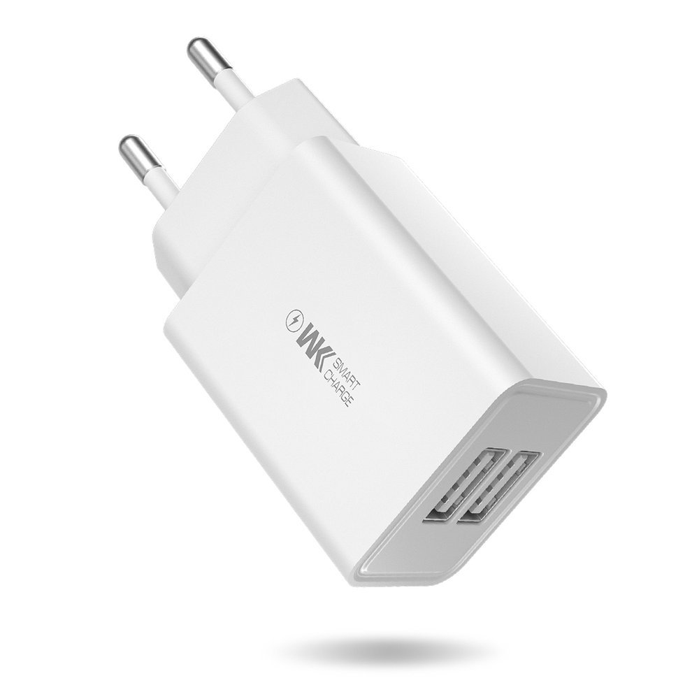 СЗУ WK Maxspeed WP-U56i 2xUSB, 2А + кабель Lightning 8-pin, 1м (белый)