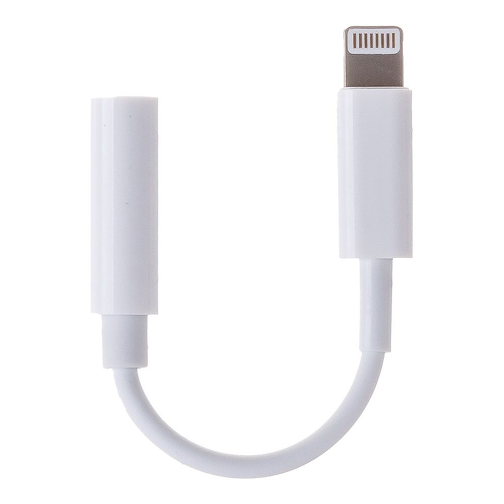 Аудио адаптер Lightning 8-pin на 3.5мм, 0.1м (белый/коробка)