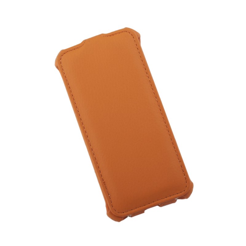 Чехол для iPhone 5/5s/SE "LP" раскладной кожа (оранжевый) коробка