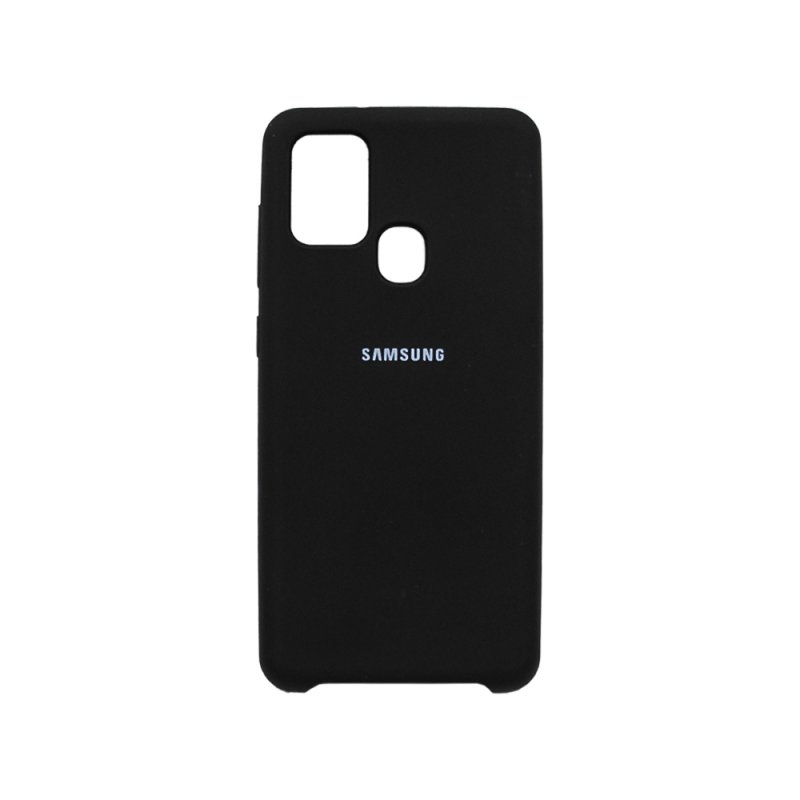 Силиконовый чехол для Samsung Galaxy A21s "Silicone Cover" (черный/коробка)