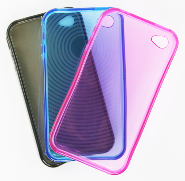 Силиконовый чехол "LP" для iPhone 4/4S ультратонкий (прозрачный/черный) европакет