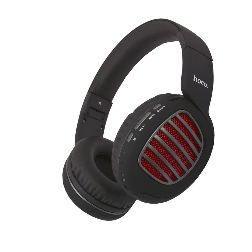 Bluetooth гарнитура HOCO W23 Brilliant Sound BT 5.0, 3.5мм, microSD, накладная, чёрный мятая упаковк