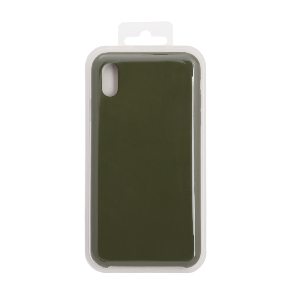 Силиконовый чехол для iPhone Xs Max "Silicone Case" (темно-зеленый, блистер) 48