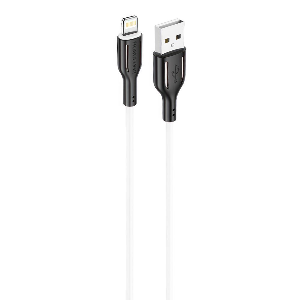 USB кабель BOROFONE BX63 Charming Lightning 8-pin, 2.4А, 1м, TPE (белый)