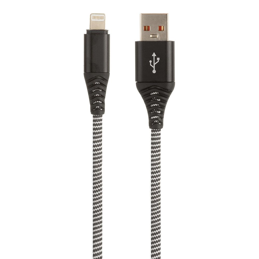USB кабель "LP" для Apple Lightning 8-pin "Носки" (черный/блистер)