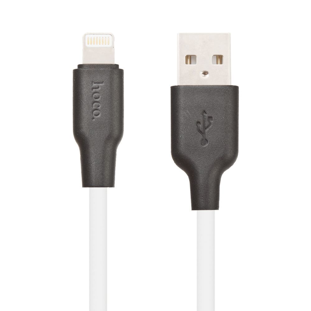 USB кабель HOCO X21 Silicone Lightning 8-pin, 1м, силикон (белый/черный)