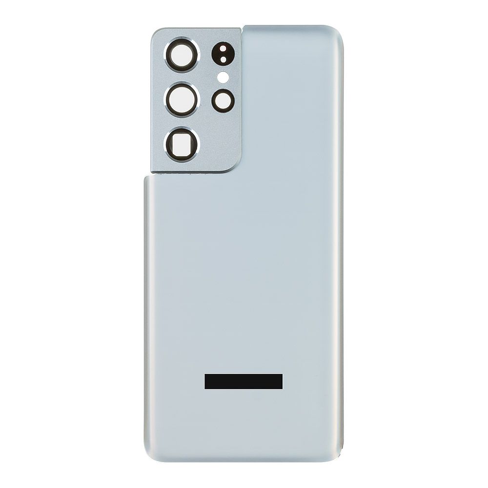 Задняя крышка для Samsung Galaxy S21 Ultra SM-G998B со стеклом камеры (серебро)