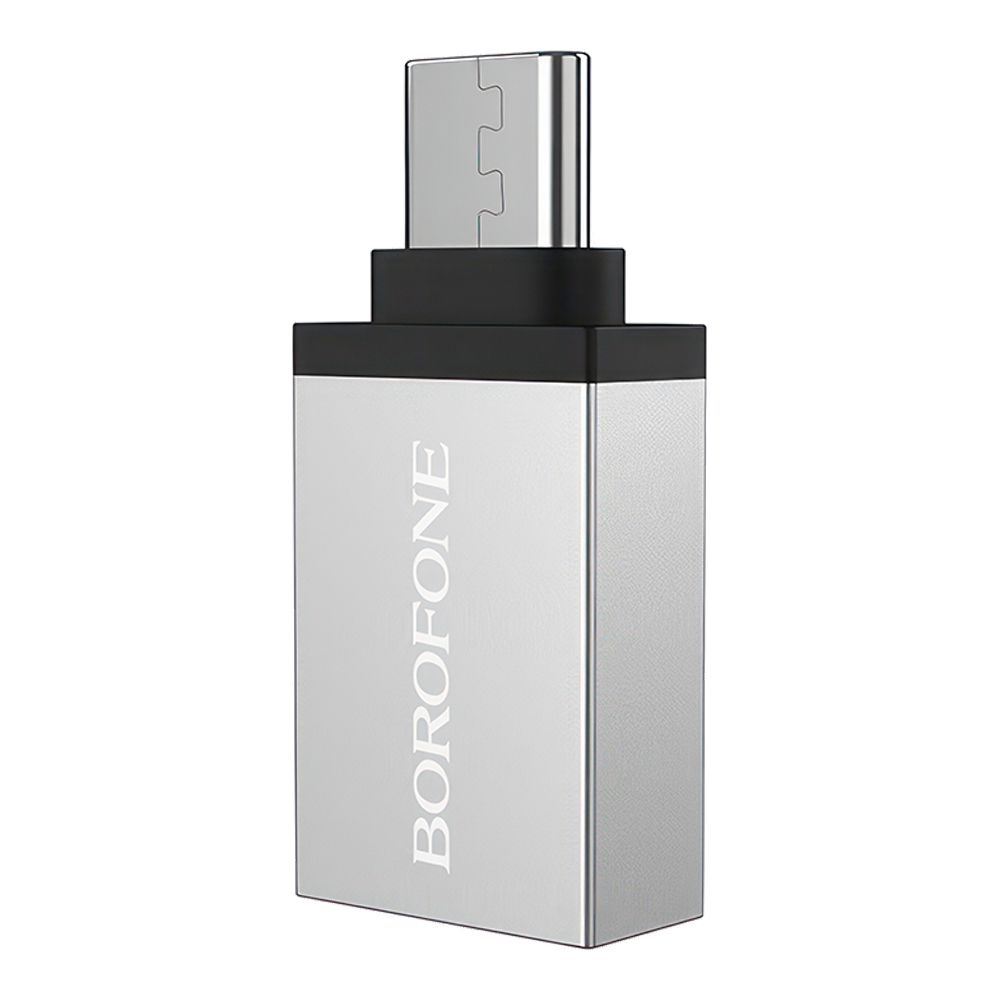 OTG адаптер BOROFONE BV3 USB-A/Type-C (серебряный)
