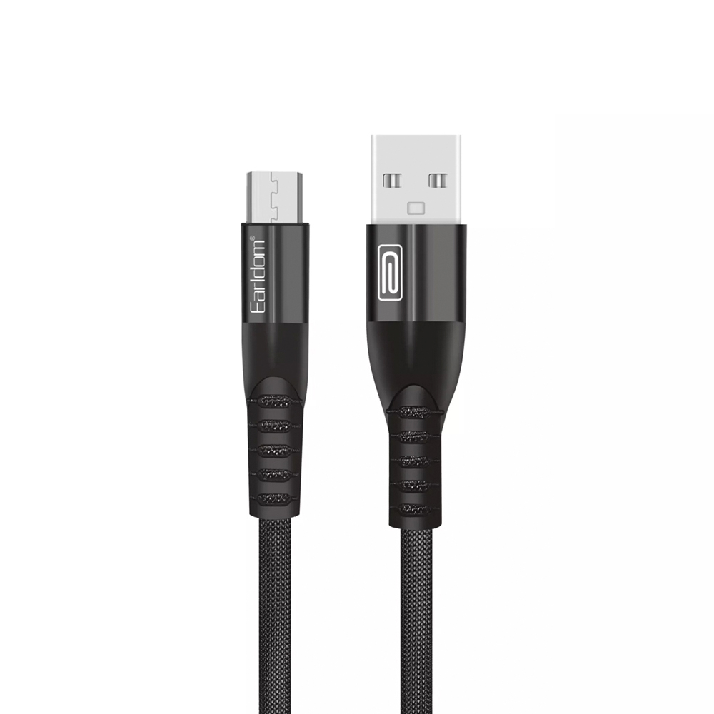 USB кабель Earldom EC-077M MicroUSB, 3А, 1м, нейлон (черный)