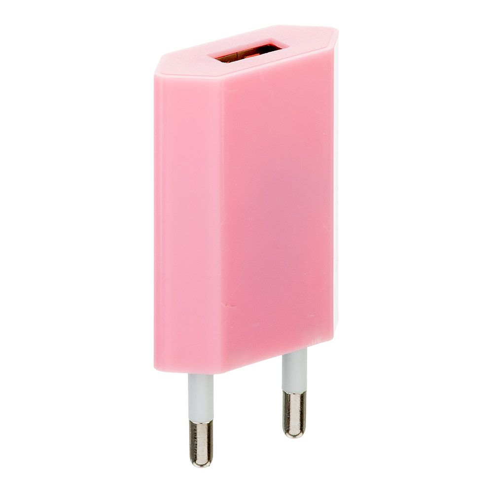 СЗУ "LP" с USB выходом 1А (розовый/коробка)