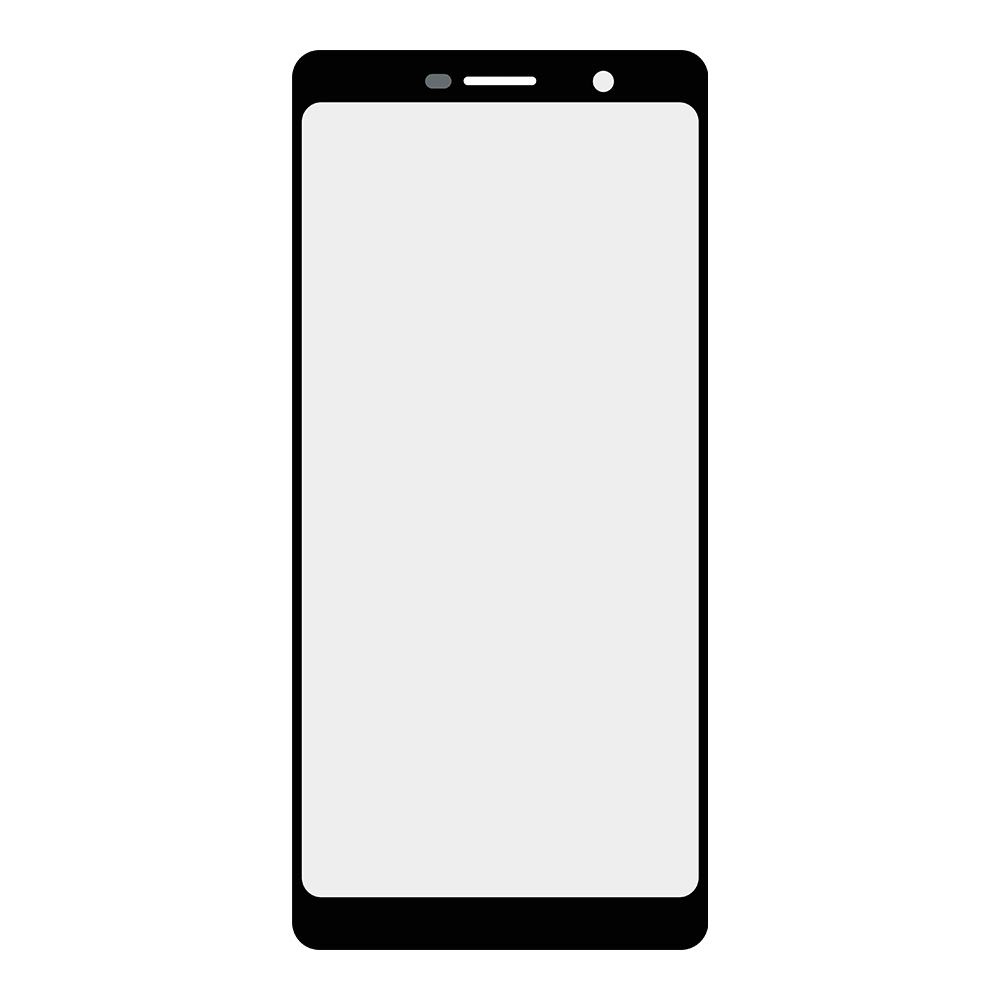 Стекло + OCA плёнка для переклейки Nokia 7 Plus (черный)