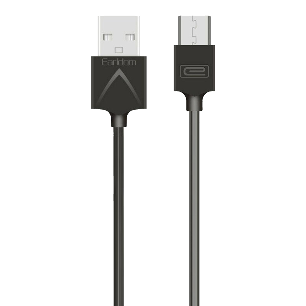 USB кабель Earldom EC-066M MicroUSB, 2.4А, 1м, PVC (черный)