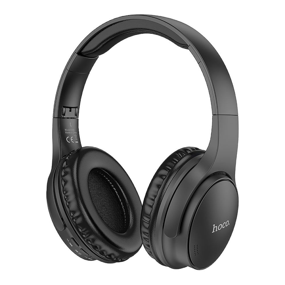 Bluetooth гарнитура HOCO W40 Mighty BT 5.3, AUX, microSD, накладная, громкость +/- (черный)