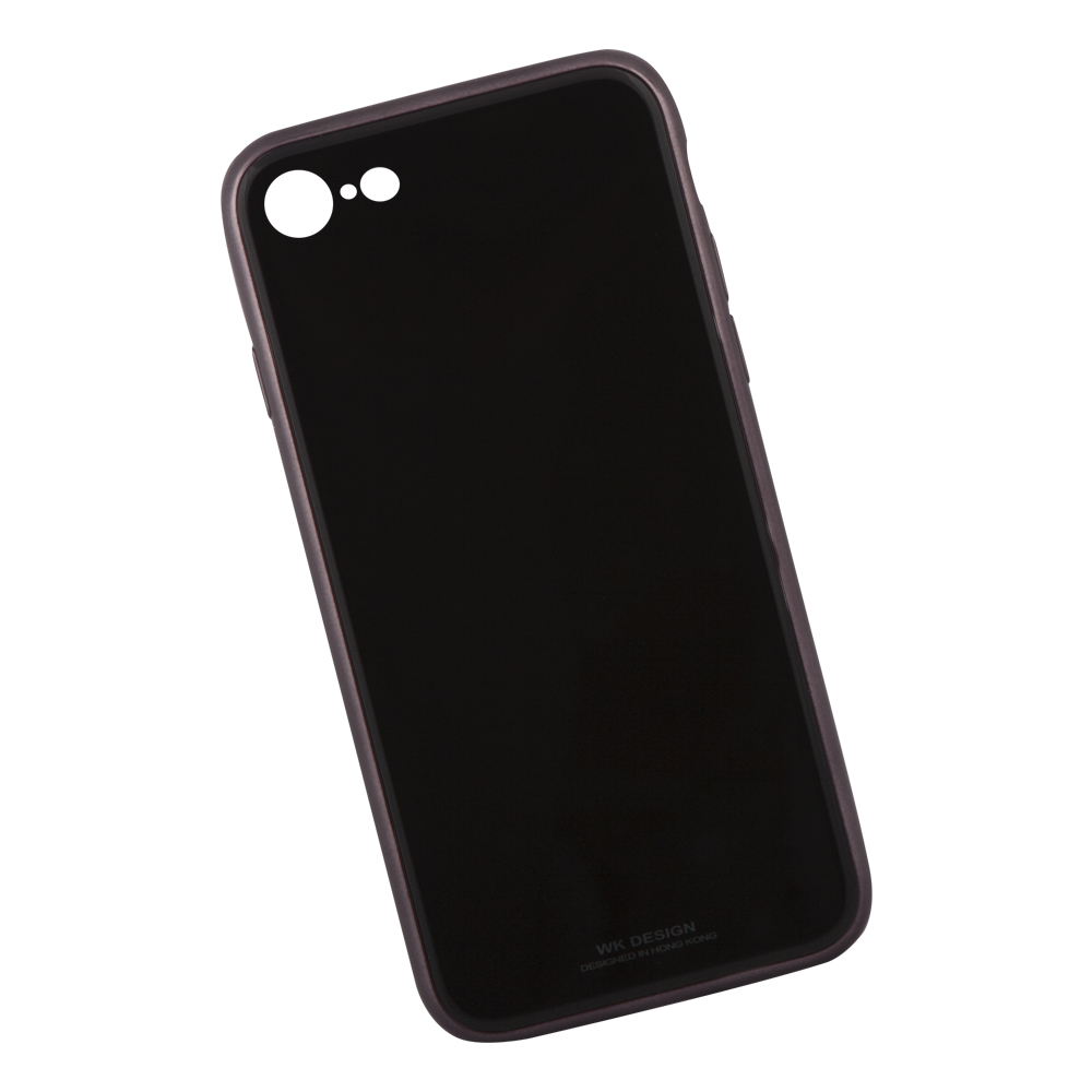 Чехол WK Berkin для iPhone SE 2/8/7 стекло с рамкой+TPU (черный)