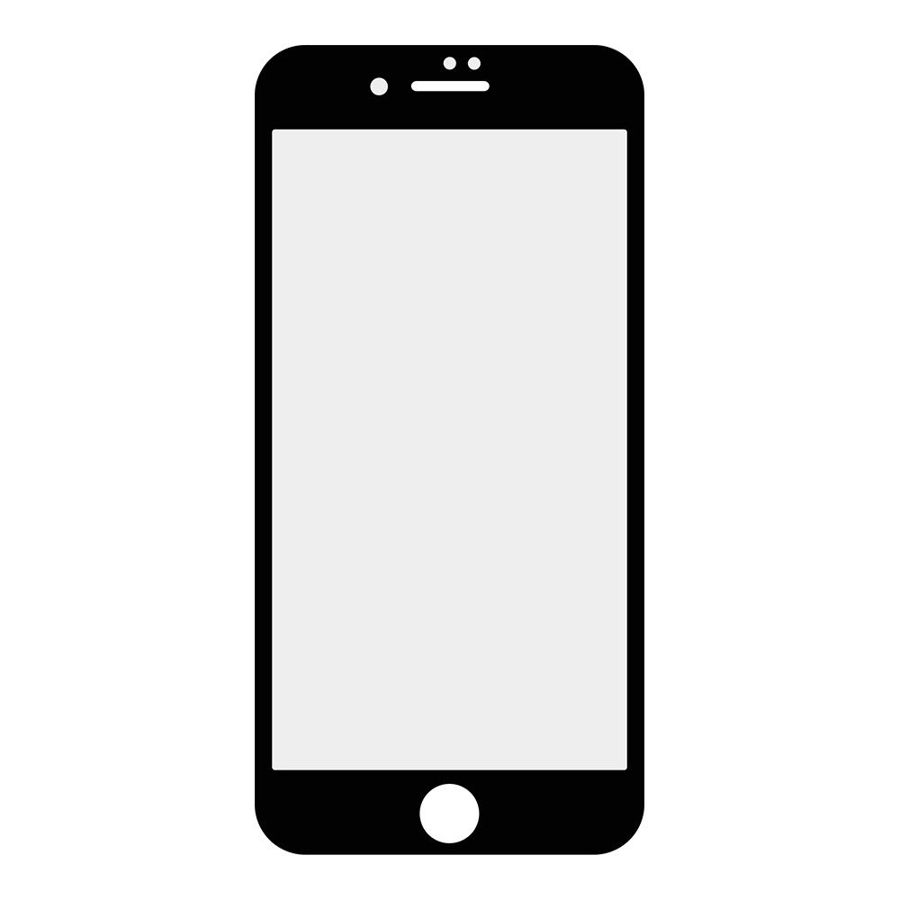 Защитное стекло "LP" для iPhone 8/7 Plus Tempered Glass 3D с рамкой 0,33 мм, 9H (ударопрочное/черное)