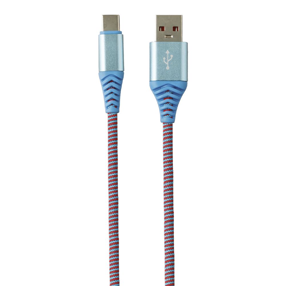 USB кабель "LP" Type-C "Носки" (голубой/блистер)